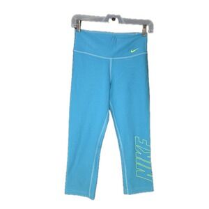 Nike Dri Fit Electric Blue Capri Leggings Sz XS